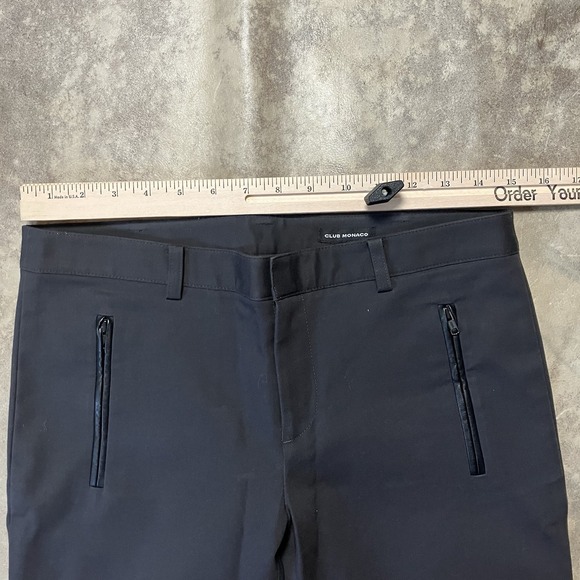 Club‎ Monaco Pants Womens Size 6 Gray Straight Leg Low Rise Cotton Blend - Picture 2 of 12